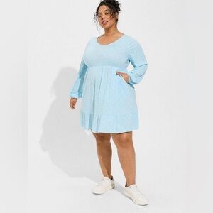 Torrid - Textured Stretch Rayon Mini Skater Dress